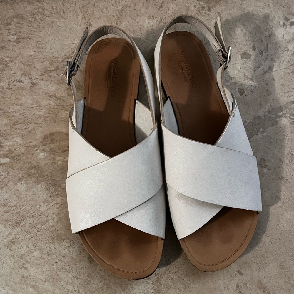 Vagabond Shoemakers White Leather Sandals